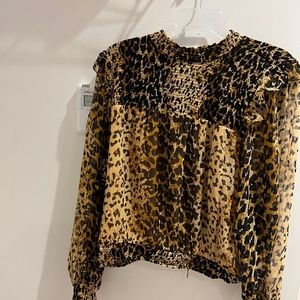 NWT: Women's Free People Roma Blouse Leo leopard (XL)